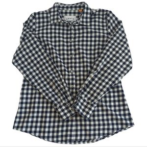 Orvis flannel shirt, checkered gingham, women size medium